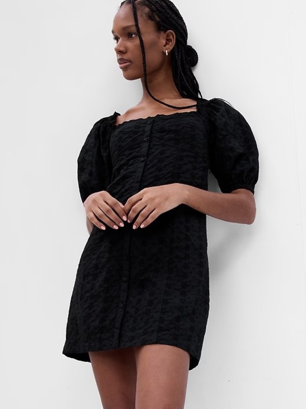 NWOT 3 set - GAP dresses XXS Black & White Mini Dress - Puff Sleeve and Straps - Picture 2 of 14